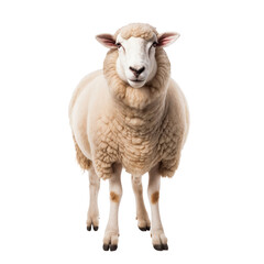 Fototapeta premium Sheep in front of white background