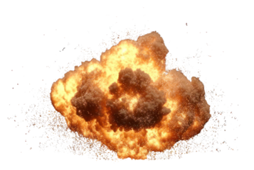PNG Fire bomb explosion nighttime dramatic bonfire.