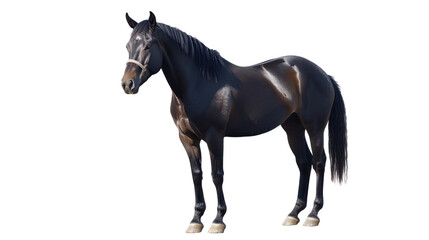 Fototapeta premium Black horse isolated on white background