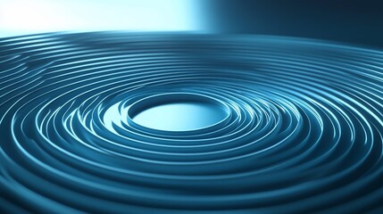 Abstract blue concentric circles ripple effect.