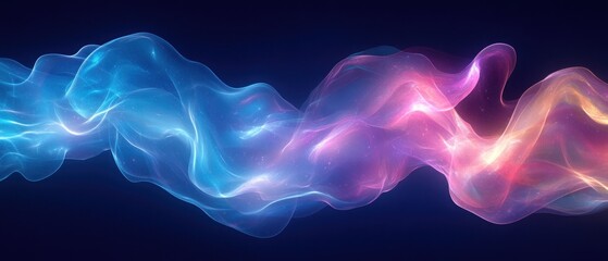 Fototapeta premium Abstract waves of light flowing in dark space