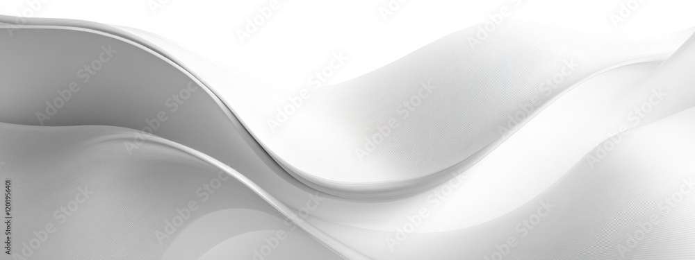 Poster minimalist abstract composition with curves in white and soft lighting for modern interior design