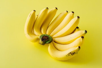 bananas on yellow background