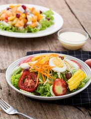 salad with vegetables and fruit
