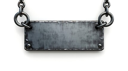 Blank Vintage Metal Sign Hanging on Chain.  Perfect for your message!