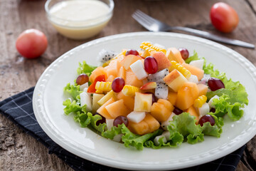 salad with vegetables and fruit