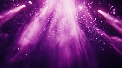 Fototapeta premium glowing purple atmospheric abstract background of concert spotlights with light and Mist during the show or concert.