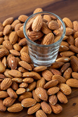 almonds on a table