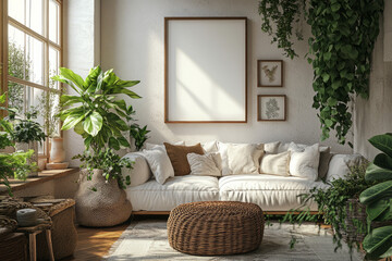 discover captivating bohemian minimalist interiors with plants and white sofa
