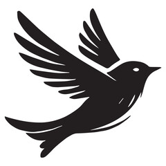 Fototapeta premium Silhouette of a bird on white background