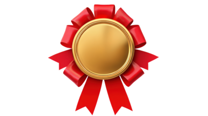 red award ribbon isolated on white background 