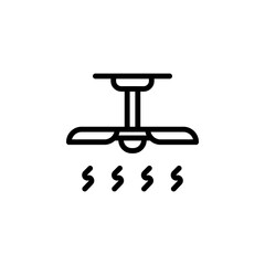 Fan Icon in black line style isolated on white background