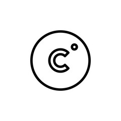 Degrees celsius icon symbol for website and graphic design