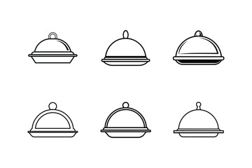 food tray line art vector illustration