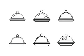 food tray icon line art vector illustration