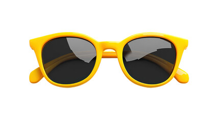 Yellow sunglasses isolated on white background 