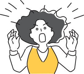 髪の毛が逆立つほど驚く女性