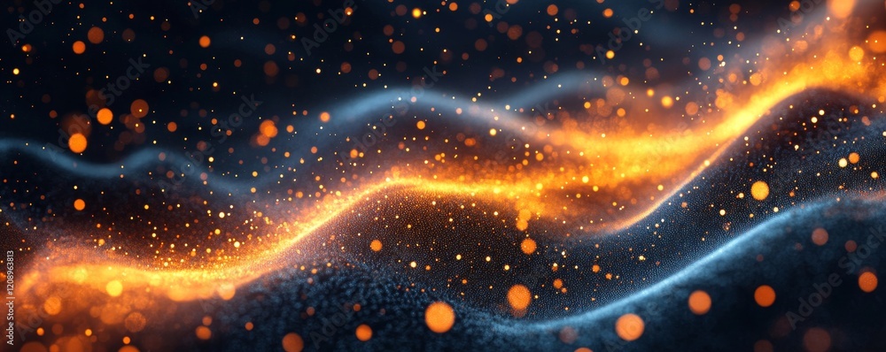Aufkleber bright abstract digital background with fluid light, generative ai