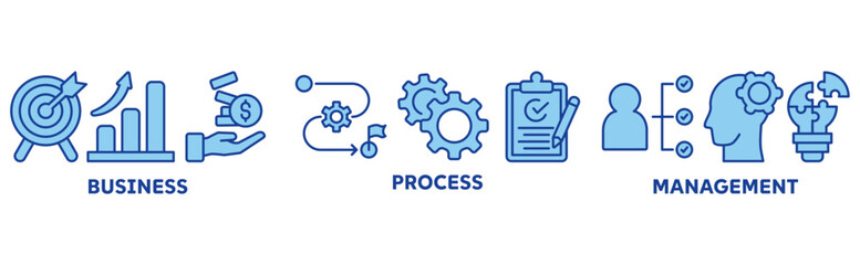 BPM icon set illustration concept with icon of business, process, management