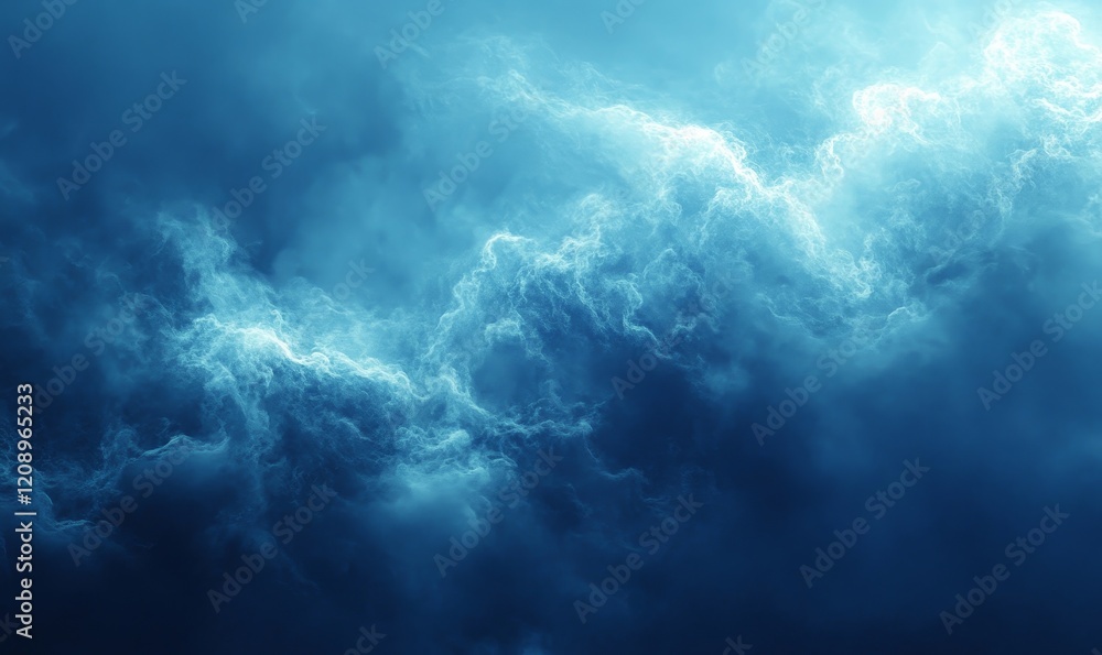 Poster abstract blue digital background with soft gradient, generative ai