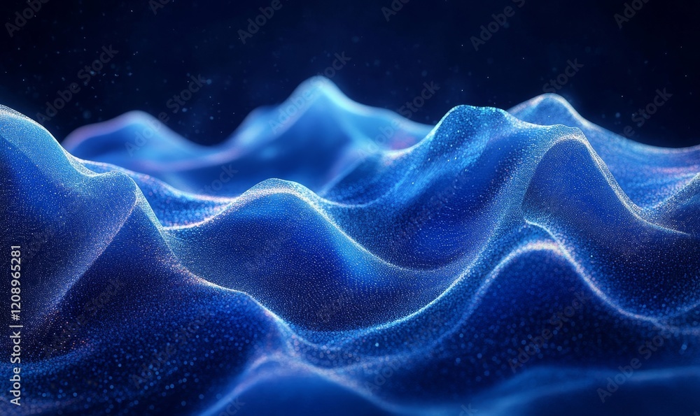 Poster abstract blue digital background with soft gradient, generative ai