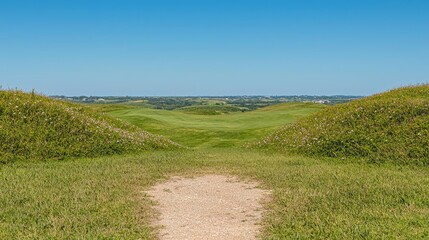 Obraz premium Rolling hills path landscape scenic summer view