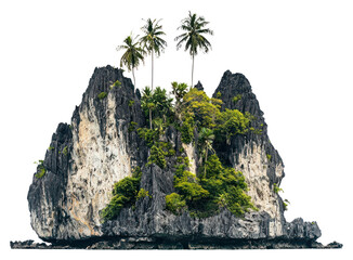 PNG Tall tropical rocky mountain island isolated nature.