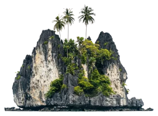 Foto op Canvas PNG Tall tropical rocky mountain island isolated nature. © Rawpixel.com