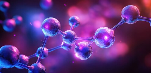Hyper-Realistic 3D Molecular Structures in Laboratory Research and Medical Science Background