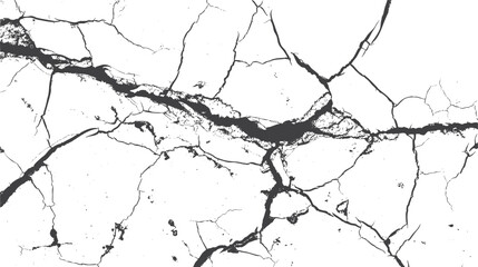 Sketch crack texture. Ground cracks, breaks on land surface from earthquake. old wall background crack vector.	