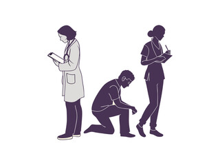 Health Care Activity Silhouette. Health Care Activity Silhouette Vector Illustration for Medical and Wellness Design Concepts