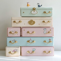 Whimsical Stacks: A Dreamy Collection of Pastel Suitcases