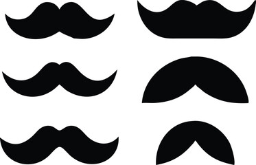 Set of mustache icon vector, Moustache Silhouette