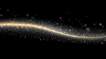 Golden Sparkles Wave Across Dark Background