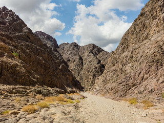 Extraordinary  splendor of the mountains in Red Canyon Nature Reserve near Eilat city in southern Israel
