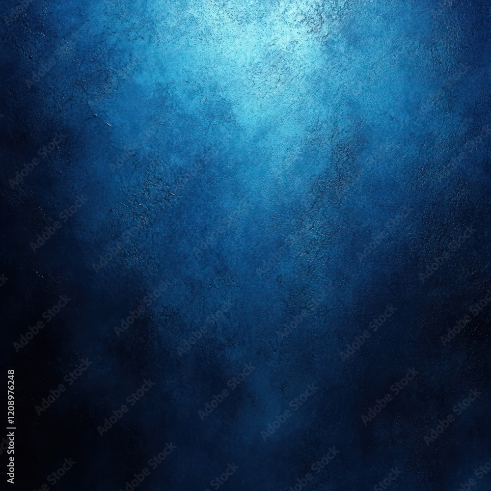 Poster blue and black textured background with diffused lighting and elegant border