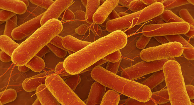 3D Illustration of Citrobacter Bacteria: Gram-Negative Microorganism Linked to Intestinal Health and Infections