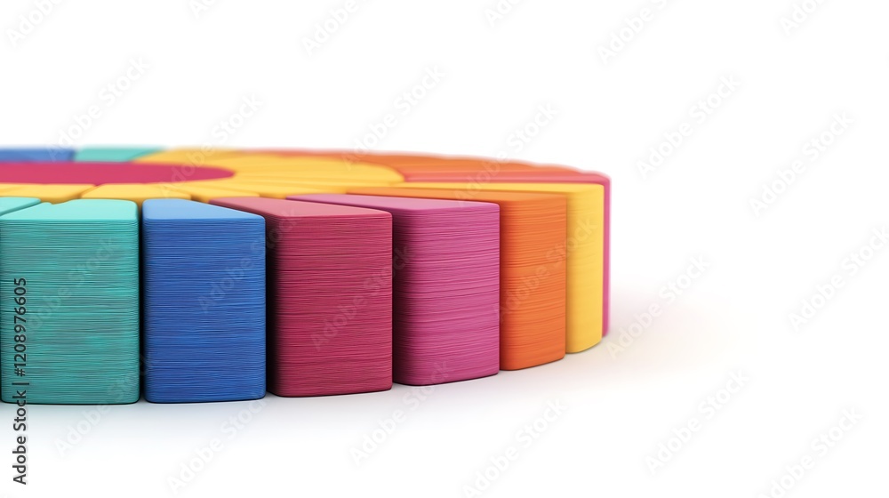 Poster a colorful arrangement of stacked blocks, showcasing vibrant hues and geometric shapes, creating a v