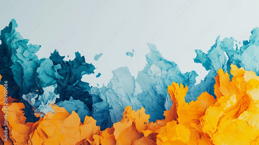 Aufkleber a vibrant abstract artwork featuring dynamic waves of teal and orange, creating a visually striking 