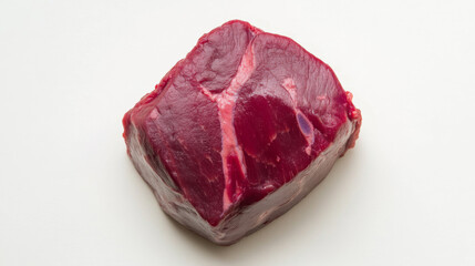 Fototapeta premium Raw Beef Steak, Red Meat, Closeup on White Background