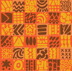 Abstract ethnic pattern doodle traditional2