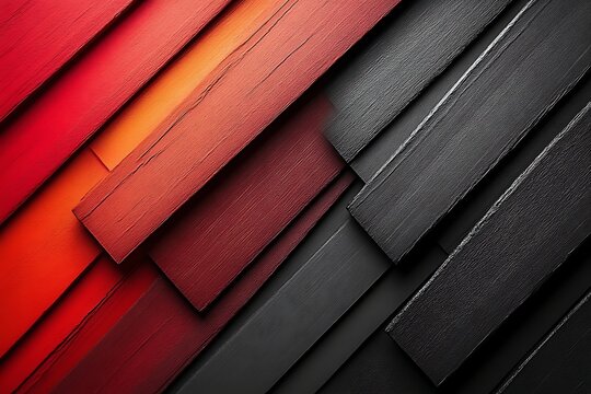 Abstract red and black wood plank pattern.