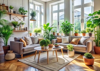 Obraz premium Scandinavian Home Decor Landing Page: Plants, Pots, Urban Exploration Photography