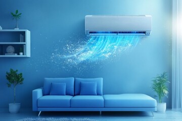The apartment has air conditioning with very cold air.	