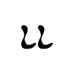 Obraz premium LL monogram logo design letter text name symbol monochrome logotype alphabet character simple logo