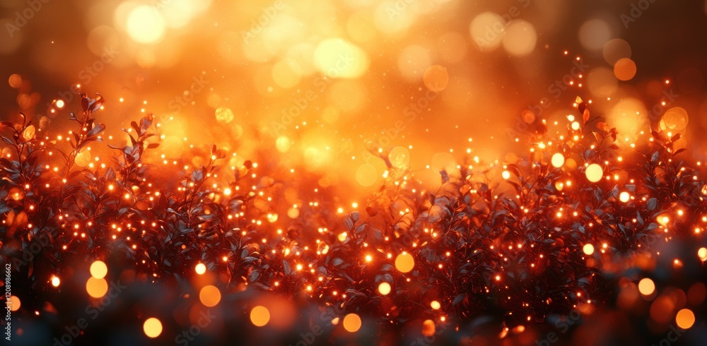 Aufkleber Party Background with Colorful Bokeh and Retro String Lights for Festivals Celebrations Events