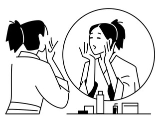 Young woman taking care of her skin