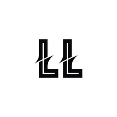LL monogram logo design letter text name symbol monochrome logotype alphabet character simple logo