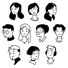 Avatars, headshots of various faces 