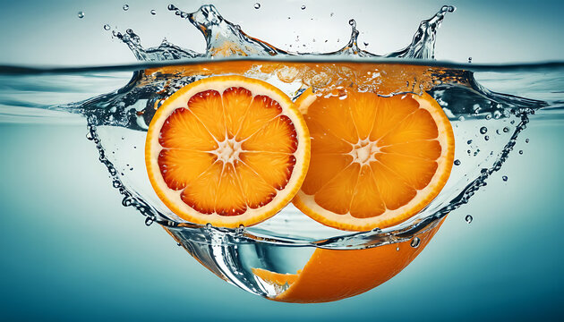 Slices of an orange in water with beautiful water background
By Zaid